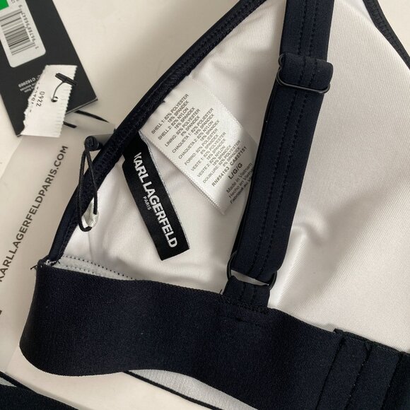 Karl Lagerfeld Paris NWT Adrienne Triangle Bikini Top & Cheeky Bottoms M/L - Picture 7 of 8